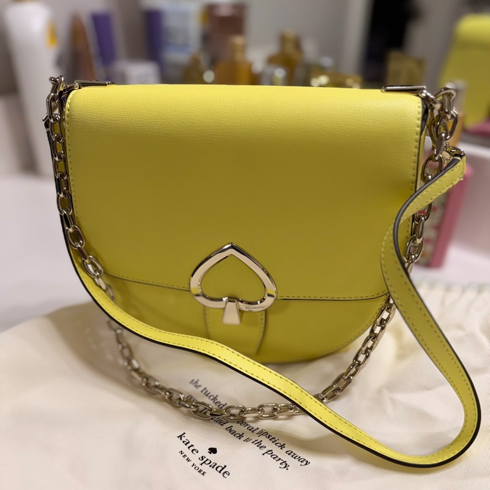 Kate Spade Lemon Crossbody with Heart Clasp